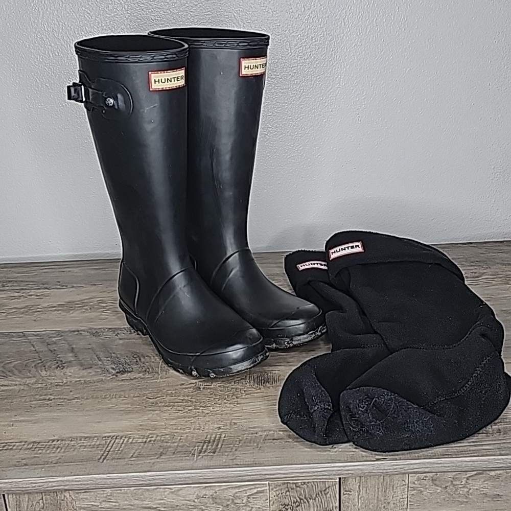 Hunter Brand Tall Boots with sock Liners